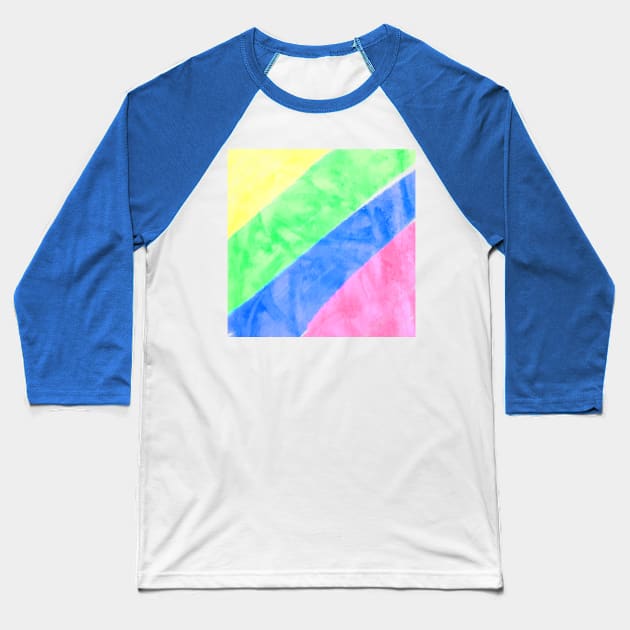 Blue pink green yellow watercolor abstract Baseball T-Shirt by Artistic_st